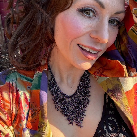 Beautiful Handmade Beaded Vine Necklace - Picture 2 of 6